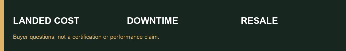 Landed cost, downtime and resale